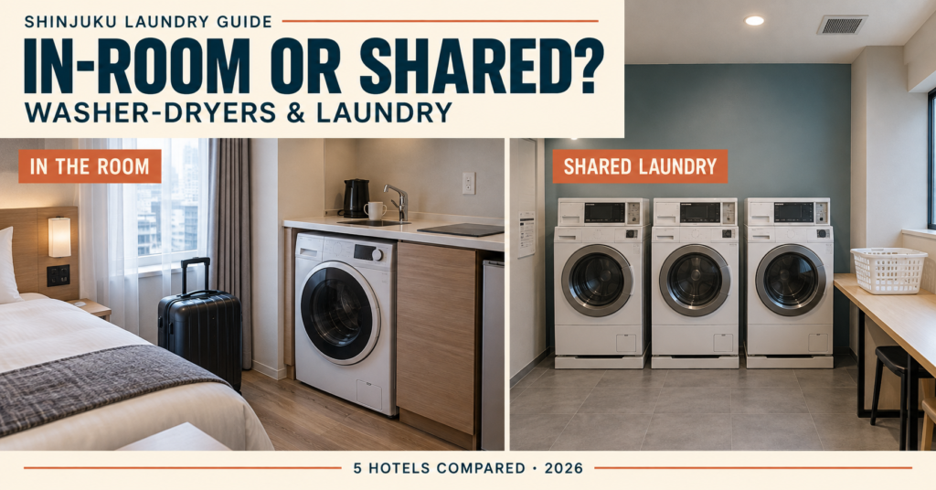 Shinjuku hotels compared by in-room washer-dryers and shared laundry facilities