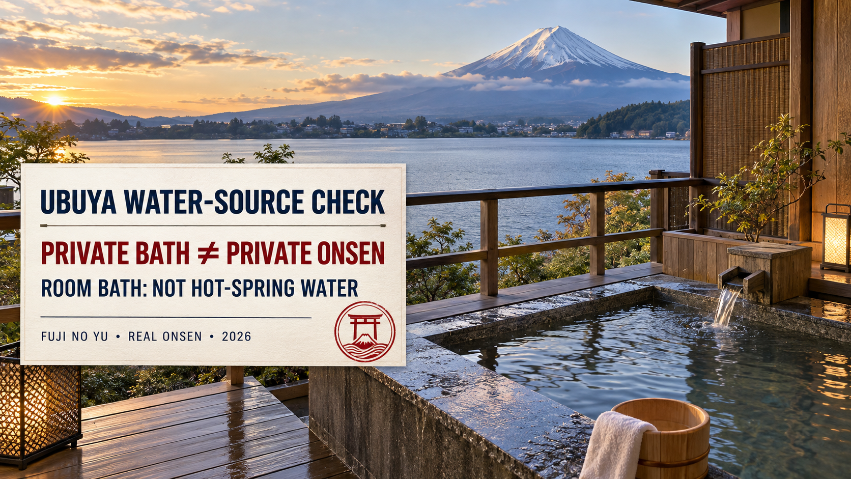 Ubuya private open-air room bath water source compared with Fuji no Yu hot spring