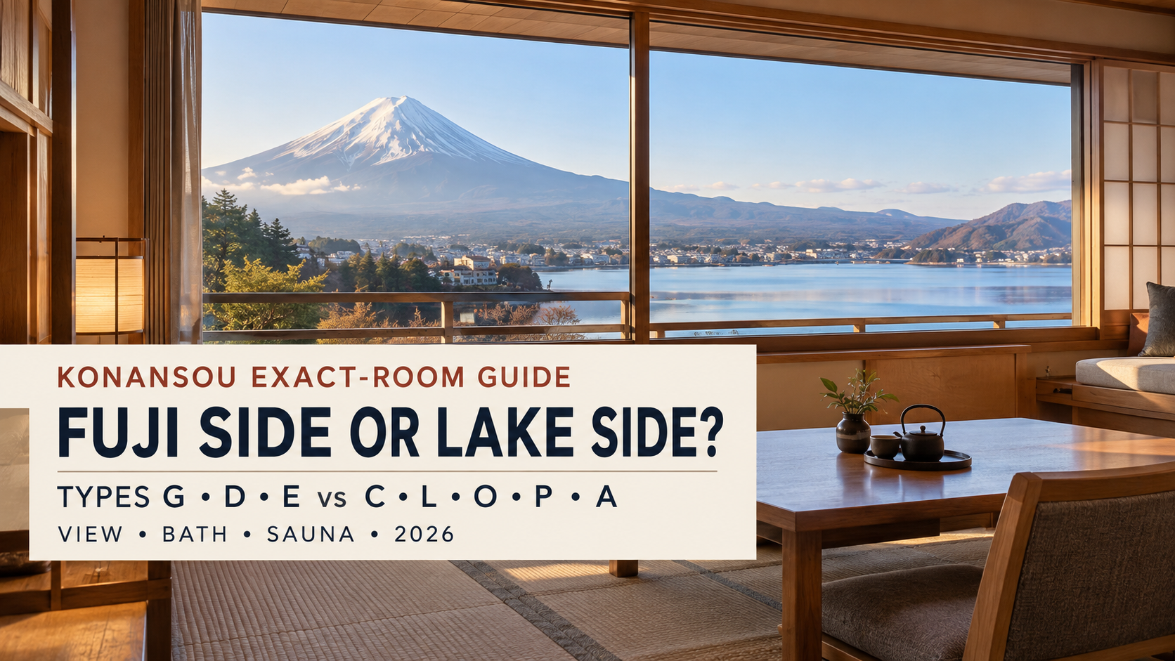 Konansou Fuji side versus Lake Kawaguchiko side room types guide for 2026