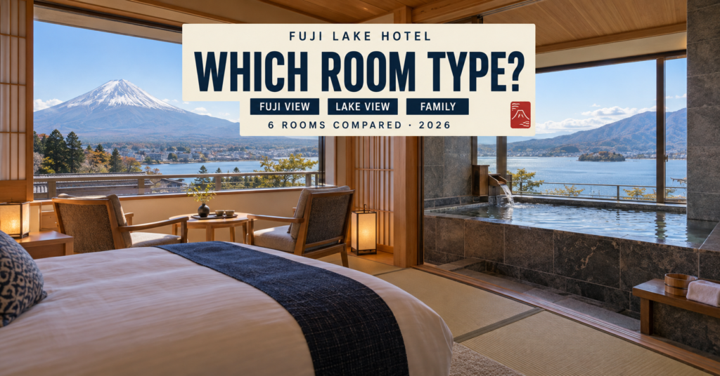 Fuji Lake Hotel room types compared by Fuji view, lake view and family layout